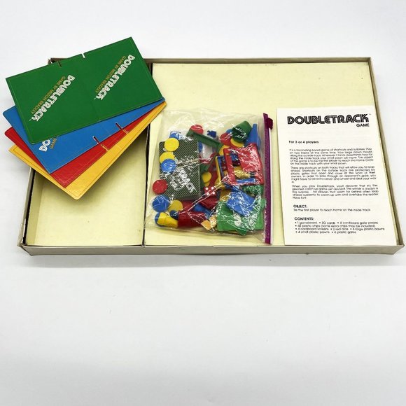 Vtg Milton Bradley Doubletrack Board Game Complete 1981 3-4 Players Ages 8-Adult - Picture 5 of 6